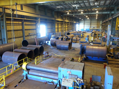 Overview of the shop fabricating piling